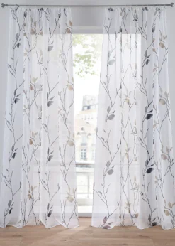 bonprix bonprix Cortinas Baratas|Todas Las Cortinas>Cortina de gasa ligera (1 unidad) Arena-gris-blanco