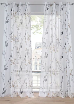 bonprix bonprix Cortinas Baratas|Todas Las Cortinas>Cortina de gasa ligera (1 unidad) arena/blanco/gris