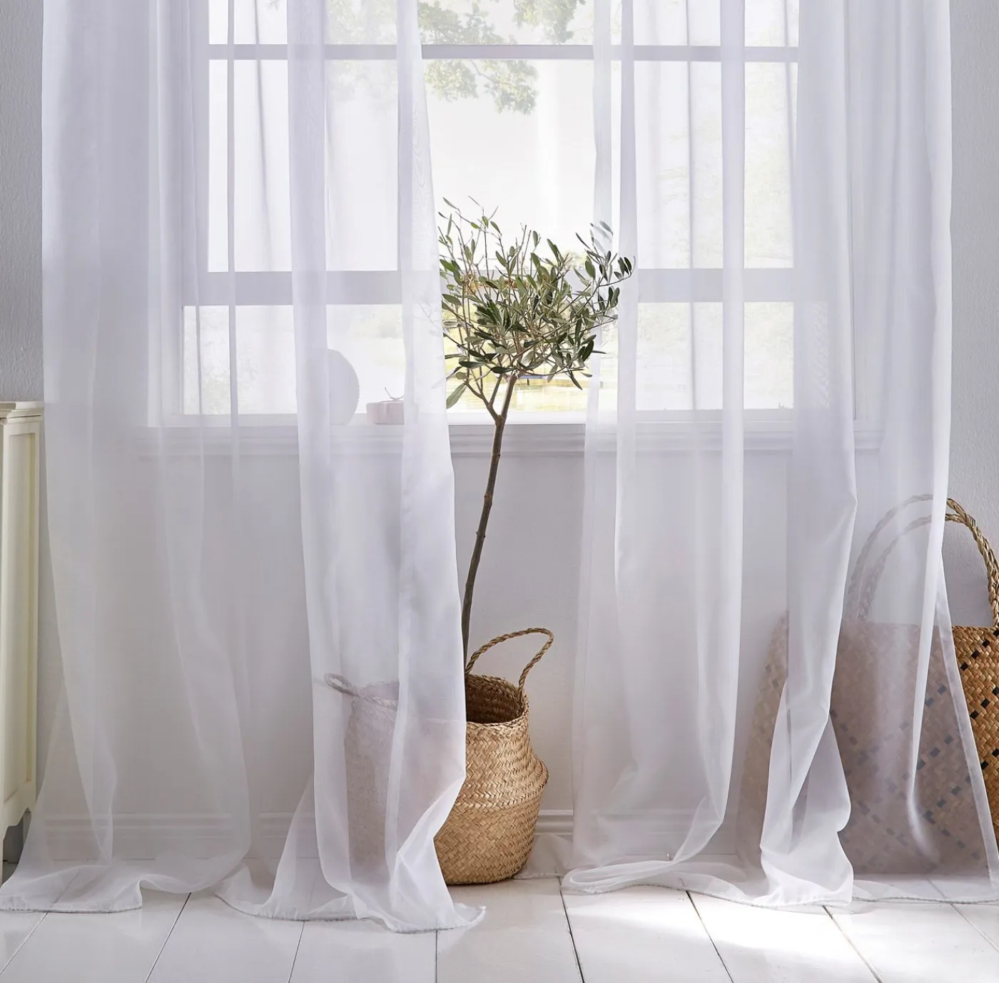 bonprix bonprix Muebles De Comedor·Cortinas Y Estores|Muebles De Sala De Estar·Cortinas De Salón>Cortina de gasa ligera (2 unidades) Blanco