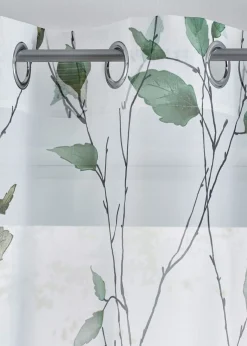 bonprix bonprix Cortinas Baratas|Todas Las Cortinas>Cortina de gasa ligera (1 unidad) verde claro/blanco/gris