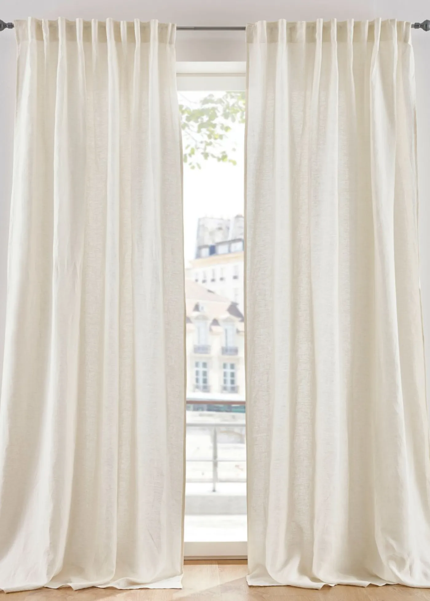 bonprix bonprix Muebles De Sala De Estar·Cortinas De Salón|Cortinas Para Dormitorio>Cortina de lino y algodón (1 unidad) Crema