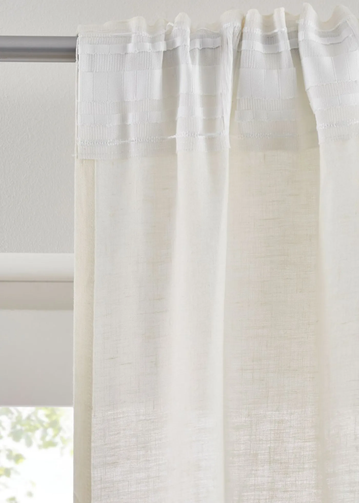 bonprix bonprix Muebles De Sala De Estar·Cortinas De Salón|Cortinas Para Dormitorio>Cortina de lino y algodón (1 unidad) Crema