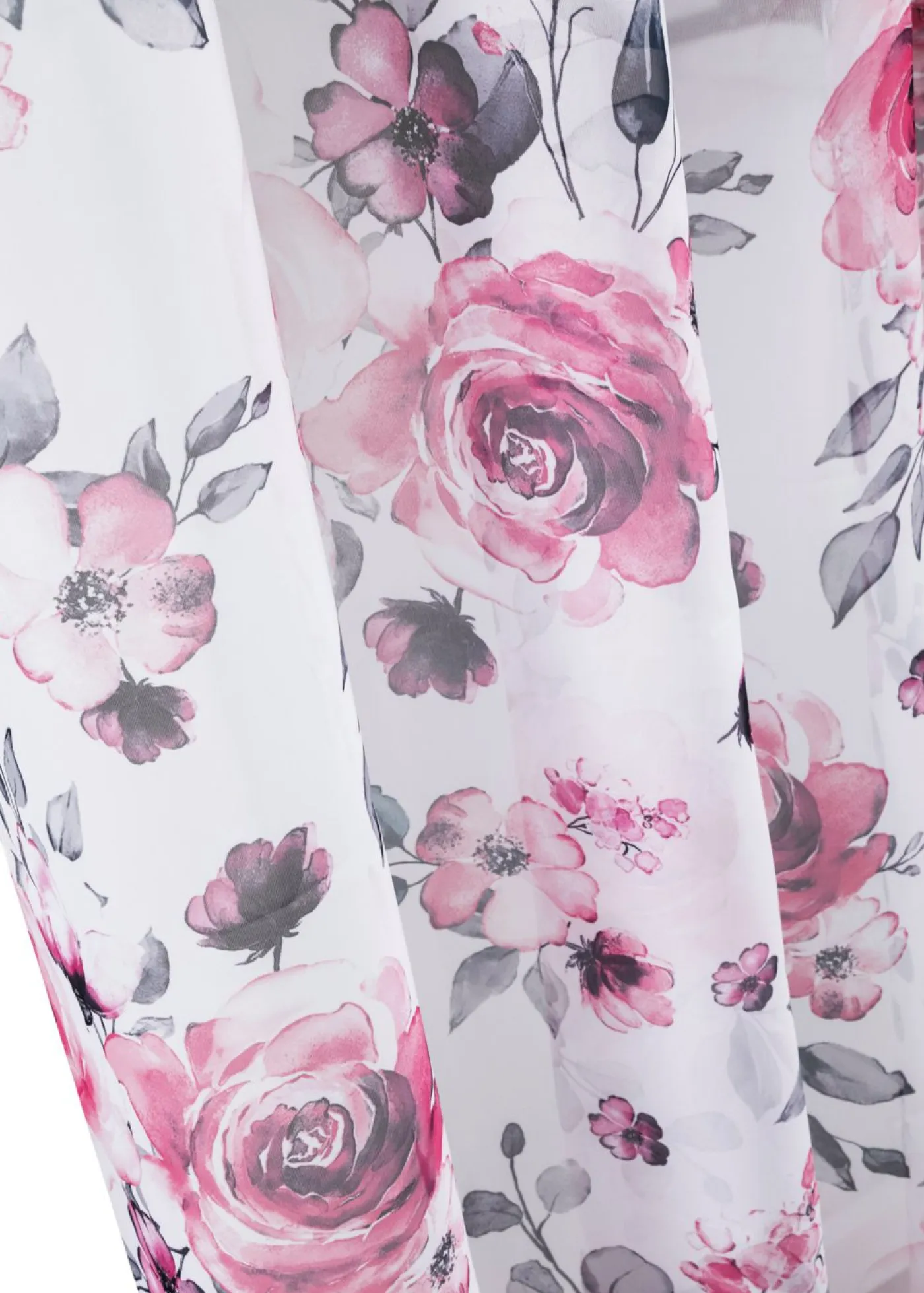 bonprix bonprix Muebles De Comedor·Cortinas Y Estores|Muebles De Sala De Estar·Cortinas De Salón>Cortina de poliéster reciclado con estampado de flores (1 unidad) blanco/rosa pálido con flores