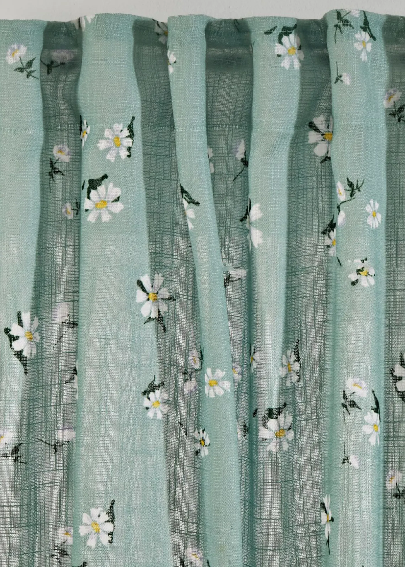 bonprix bonprix Muebles De Sala De Estar·Cortinas De Salón|Cortinas Para Dormitorio>Cortina de poliéster reciclado con estampado de flores (1 unidad) verde-blanco con flores