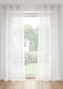 bonprix bonprix Muebles De Comedor·Cortinas Y Estores|Todas Las Cortinas>Cortina estampada con poliéster reciclado (1 unidad) Blanco