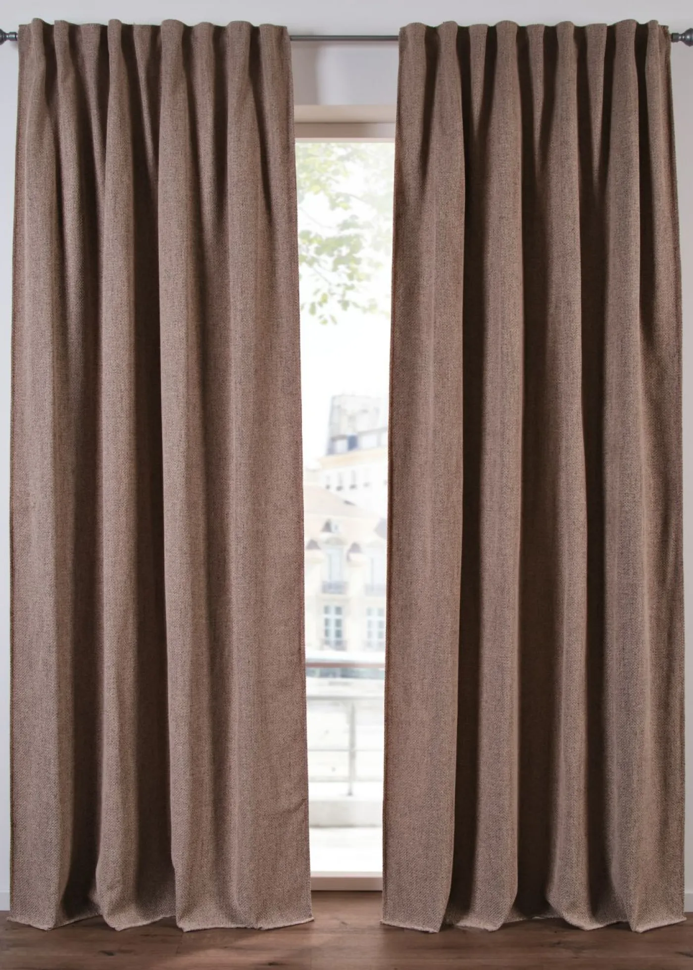 bonprix bonprix Muebles De Dormitorio·Cortinas Opacas|Cortinas Opacas>Cortina oscurecedora con estructura (1 unidad) marrón