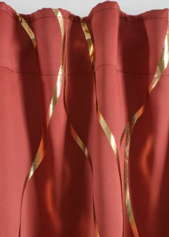 bonprix bonprix Muebles De Dormitorio·Cortinas Opacas|Cortinas Opacas>Cortina oscurecedora con estampado brillante (1 unidad) Marrón marsala/dorado