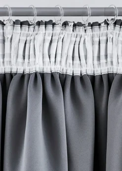 bonprix bonprix Muebles De Dormitorio·Cortinas Opacas|Cortinas Opacas>Cortina oscurecedora con estampado brillante (1 unidad) Gris oscuro-plata