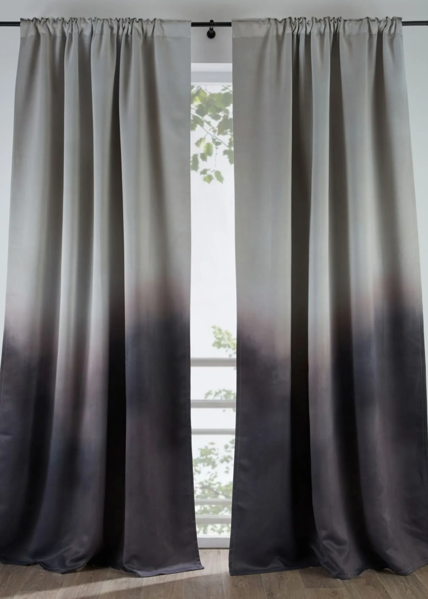 bonprix bonprix Cortinas Opacas|Cortinas Para Dormitorio>Cortina oscurecedora con degradado cromático (1 unidad) gris + pizarra