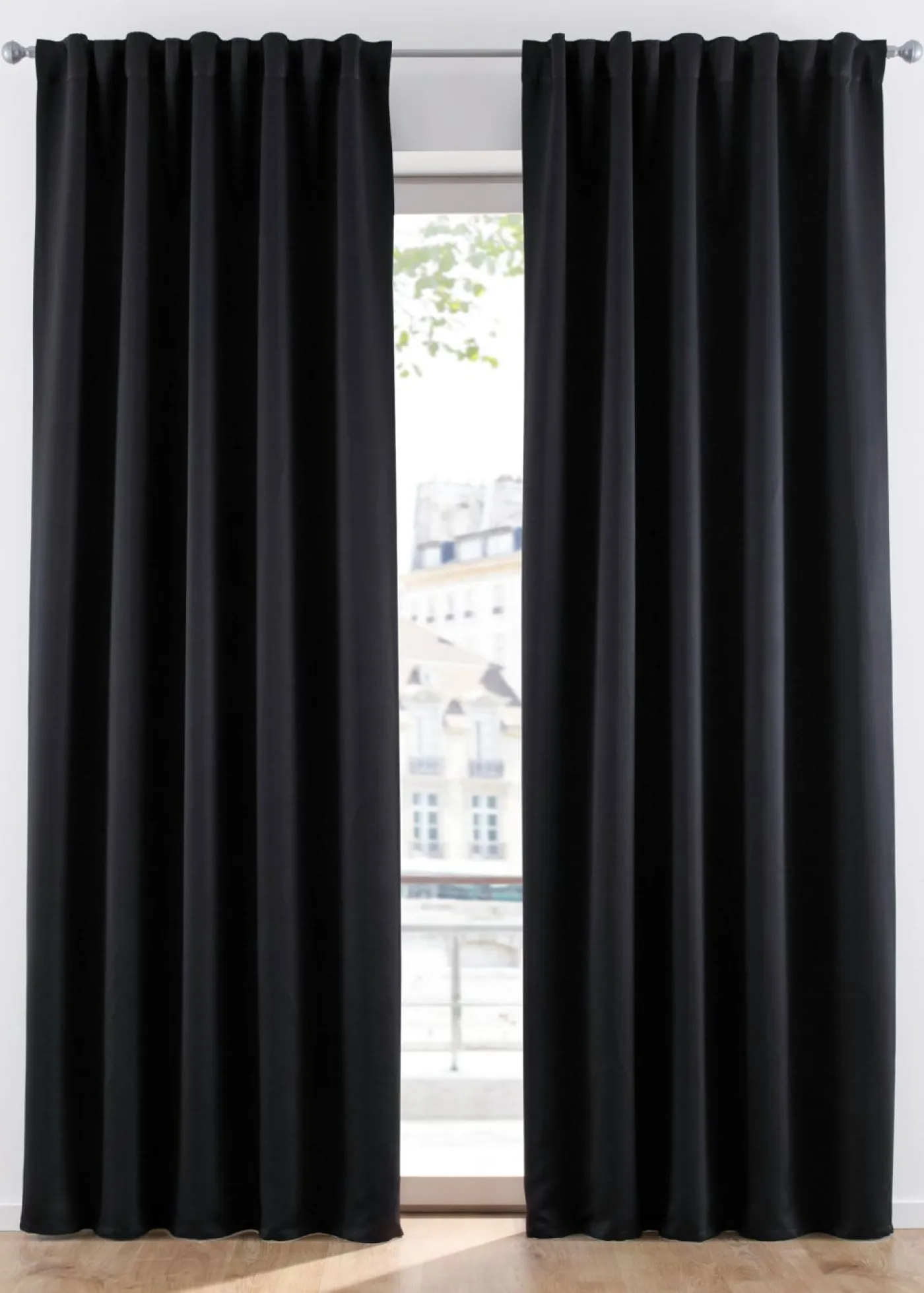 bonprix bonprix Muebles De Dormitorio·Cortinas Opacas|Cortinas Opacas>Cortina oscurecedora en varios tamaños (1 unidad) Negro
