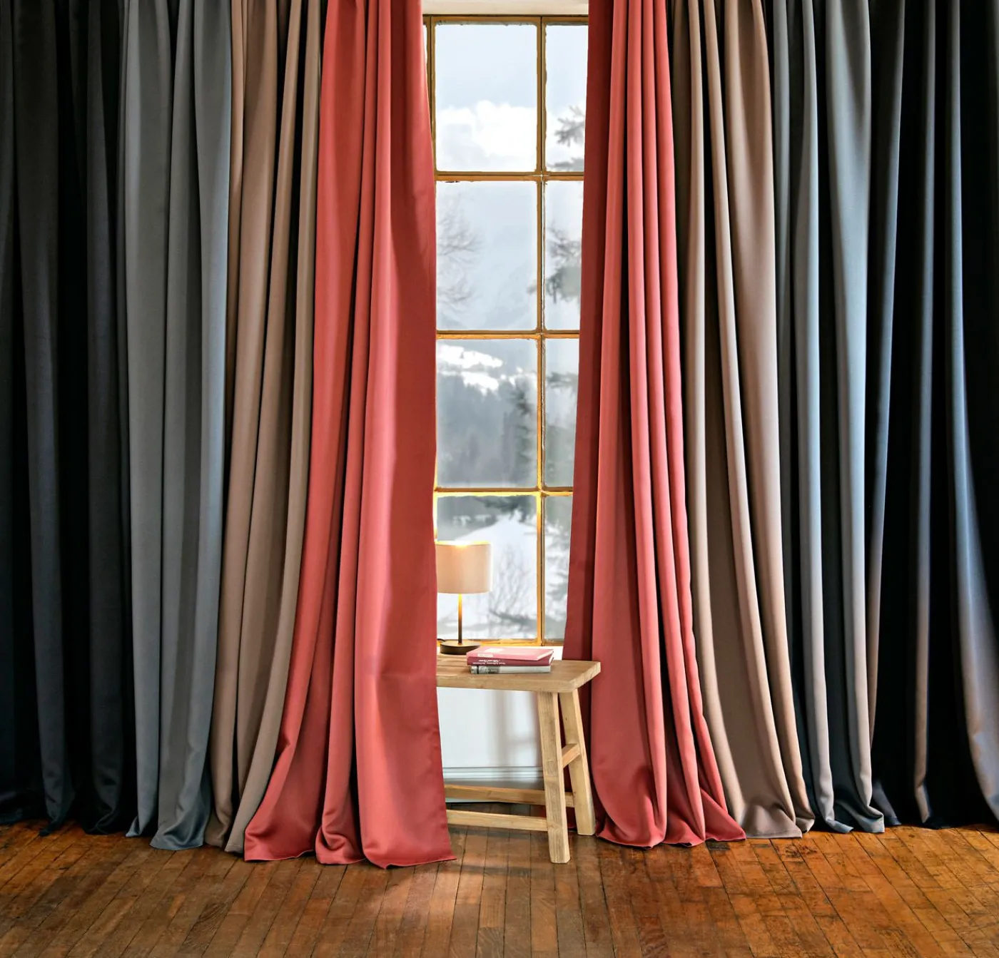 bonprix bonprix Muebles De Dormitorio·Cortinas Opacas|Cortinas Opacas>Cortina oscurecedora en varios tamaños (1 unidad) Negro