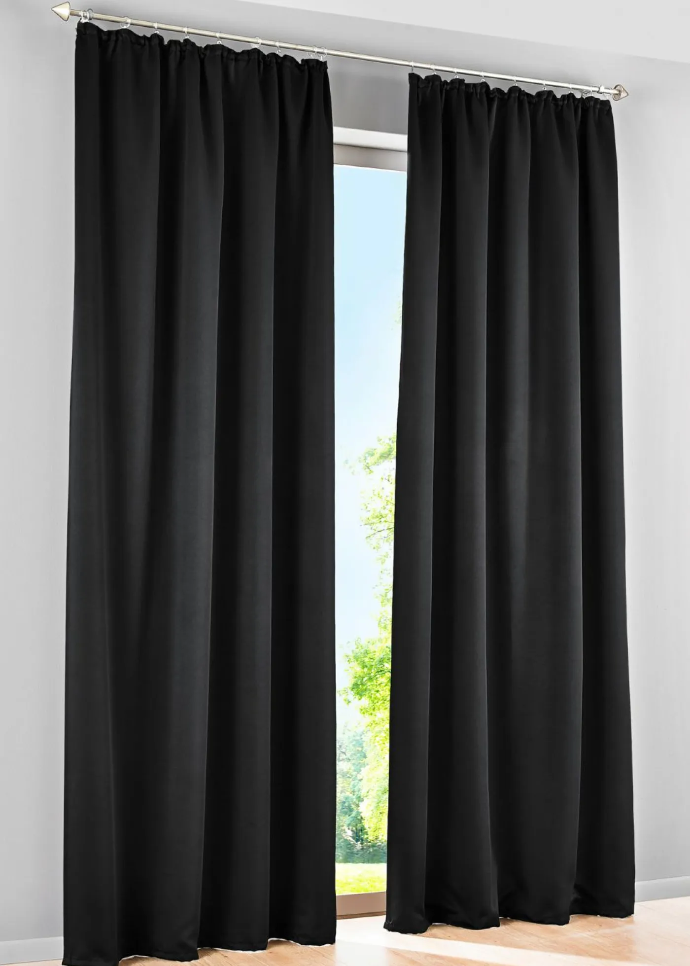 bonprix bonprix Muebles De Dormitorio·Cortinas Opacas|Cortinas Opacas>Cortina oscurecedora en varios tamaños (1 unidad) Negro
