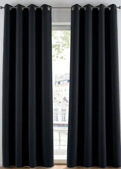 bonprix bonprix Muebles De Dormitorio·Cortinas Opacas|Cortinas Opacas>Cortina oscurecedora en varios tamaños (1 unidad) Negro