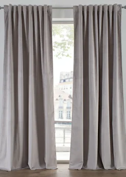 bonprix bonprix Muebles De Dormitorio·Cortinas Opacas|Cortinas Opacas>Cortina térmica oscurecedora con superficie aterciopelada (1 unidad) Gris claro