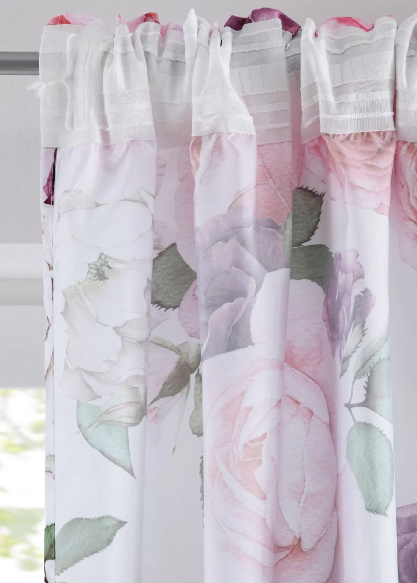 bonprix bonprix Muebles De Sala De Estar·Cortinas De Salón|Cortinas Para Dormitorio>Cortina (2 unidades) baya/blanco./púrpura con flores