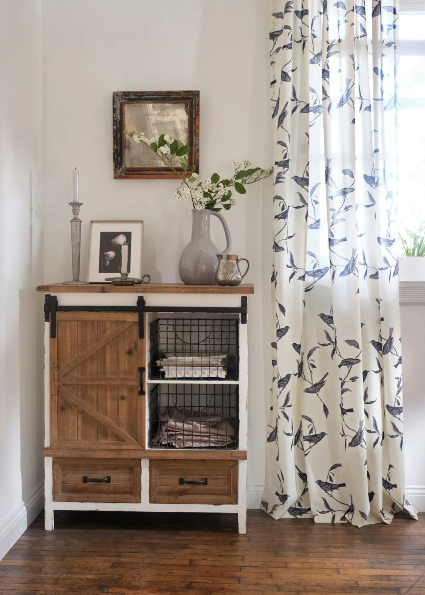 bonprix bonprix Muebles De Sala De Estar·Cortinas De Salón|Cortinas Para Dormitorio>Cortinas con estampado (1 unidad) crudo / gris oscuro