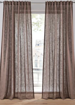 bonprix bonprix Muebles De Sala De Estar·Cortinas De Salón|Cortinas Para Dormitorio>Cortinas con textura (2 unidades) marrón