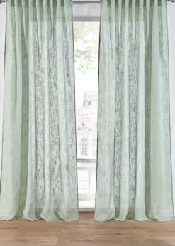 bonprix bonprix Muebles De Sala De Estar·Cortinas De Salón|Cortinas Para Dormitorio>Cortinas con textura (2 unidades) Verde suave