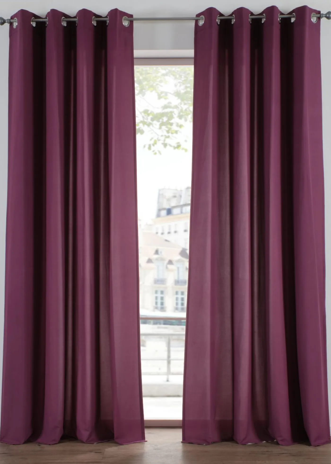 bonprix bonprix Muebles De Sala De Estar·Cortinas De Salón|Cortinas Para Dormitorio>Cortinas de microfibra de fácil cuidado (2 unidades) Berenjena