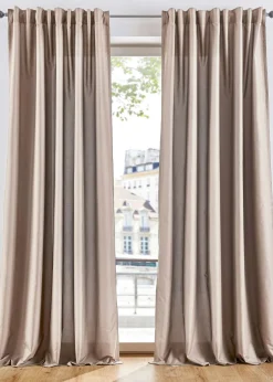 bonprix bonprix Muebles De Sala De Estar·Cortinas De Salón|Cortinas Para Dormitorio>Cortinas de microfibra de fácil cuidado (2 unidades) Arena