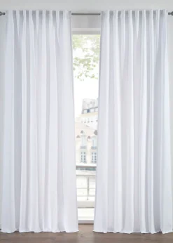 bonprix bonprix Muebles De Sala De Estar·Cortinas De Salón|Cortinas Para Dormitorio>Cortinas de microfibra de fácil cuidado (2 unidades) Blanco puro