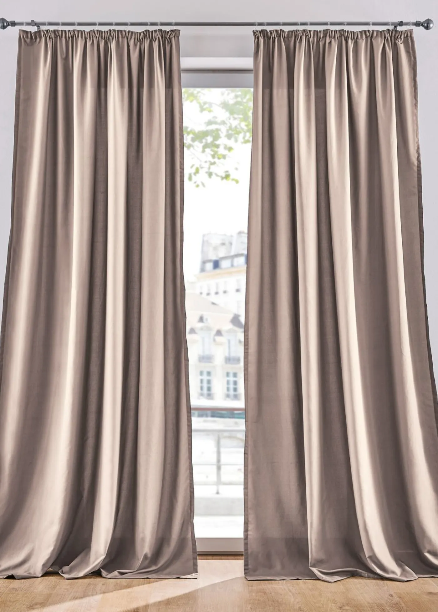 bonprix bonprix Muebles De Sala De Estar·Cortinas De Salón|Cortinas Para Dormitorio>Cortinas de microfibra (2 unidades) Arena