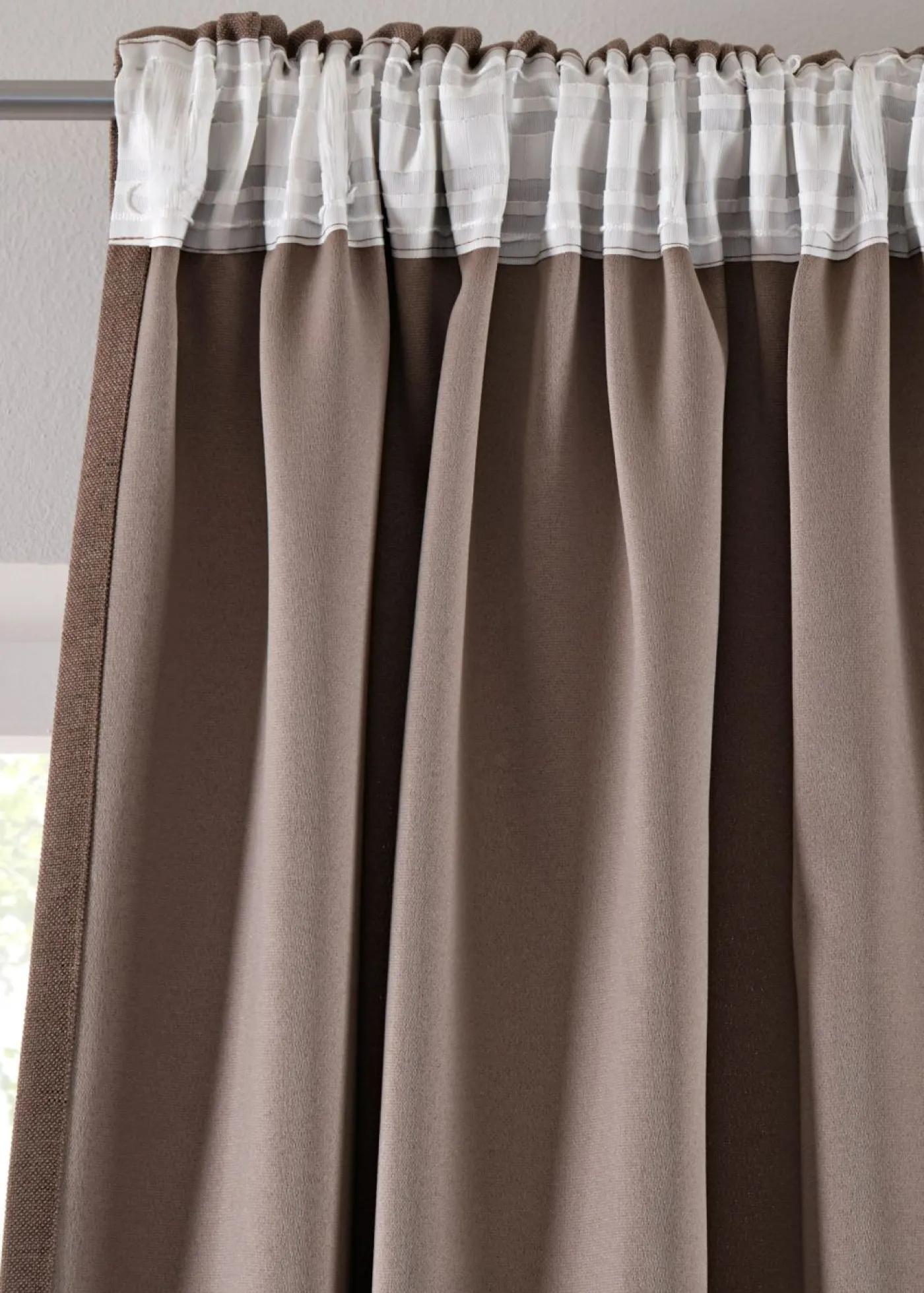 bonprix bonprix Muebles De Dormitorio·Cortinas Opacas|Cortinas Opacas>Cortinas oscurecedoras con estructura (2 unidades) marrón