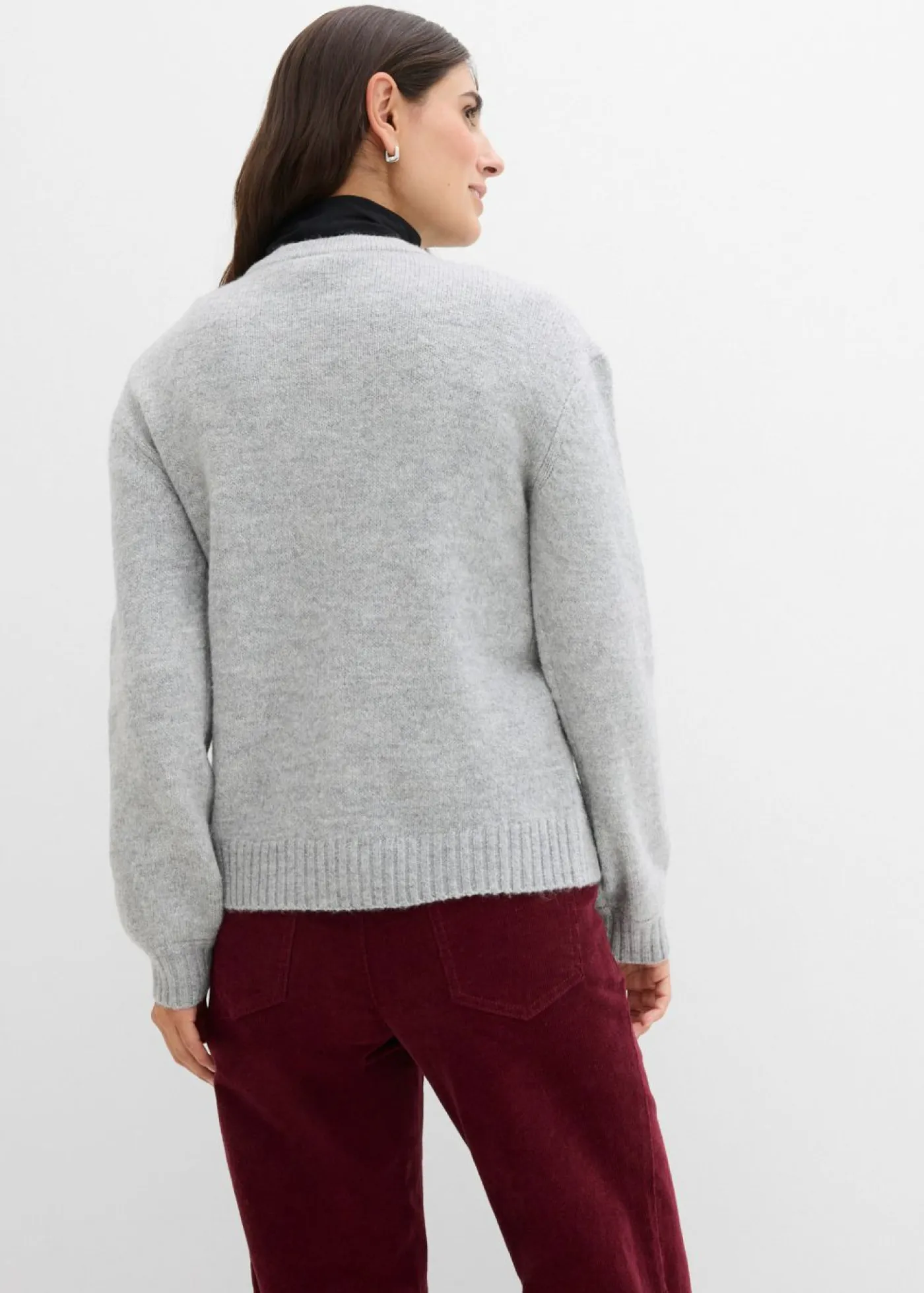 bonprix bonprix Básicos|Jerséis>Cárdigan gris claro jaspeado moteado