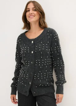 bonprix bonprix Ropa De Punto|Jerséis>Cárdigan antracita jaspeado moteado