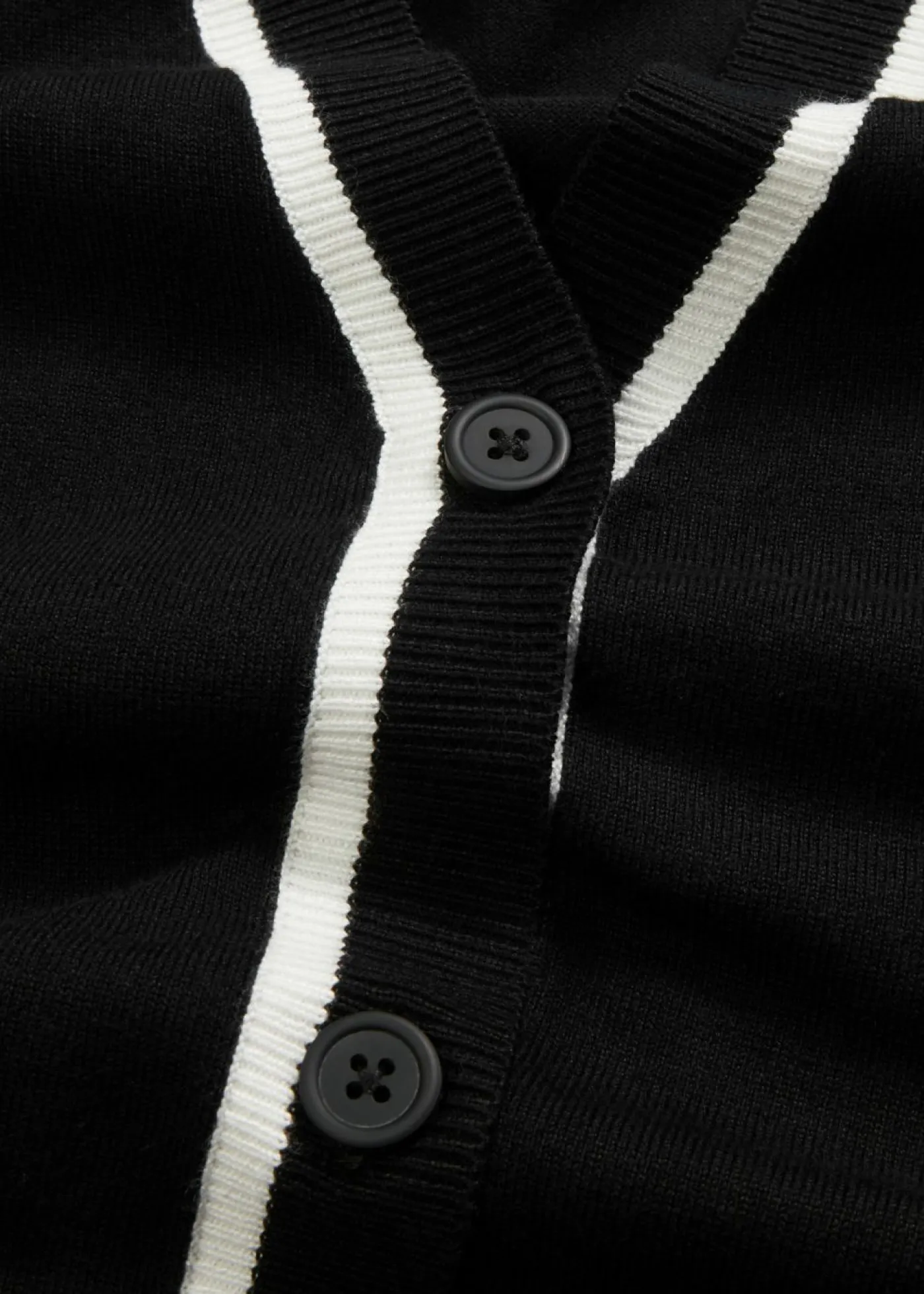 bonprix bonprix Jerséis|Ropa De Punto>Cárdigan con cuello en V Negro-blanco lana