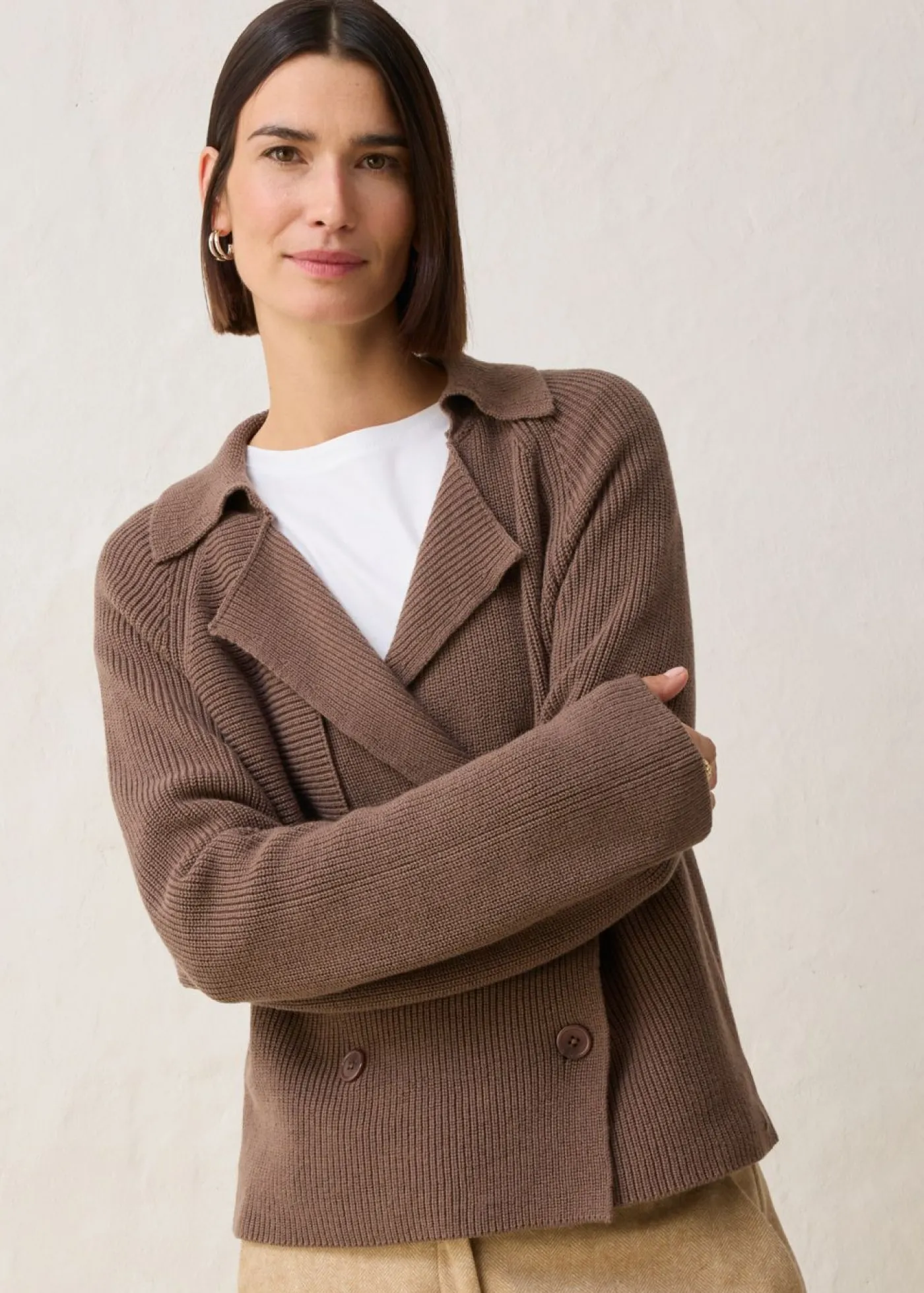 bonprix bonprix Jerséis|Ropa De Punto>Cárdigan con lana marrón arcilla