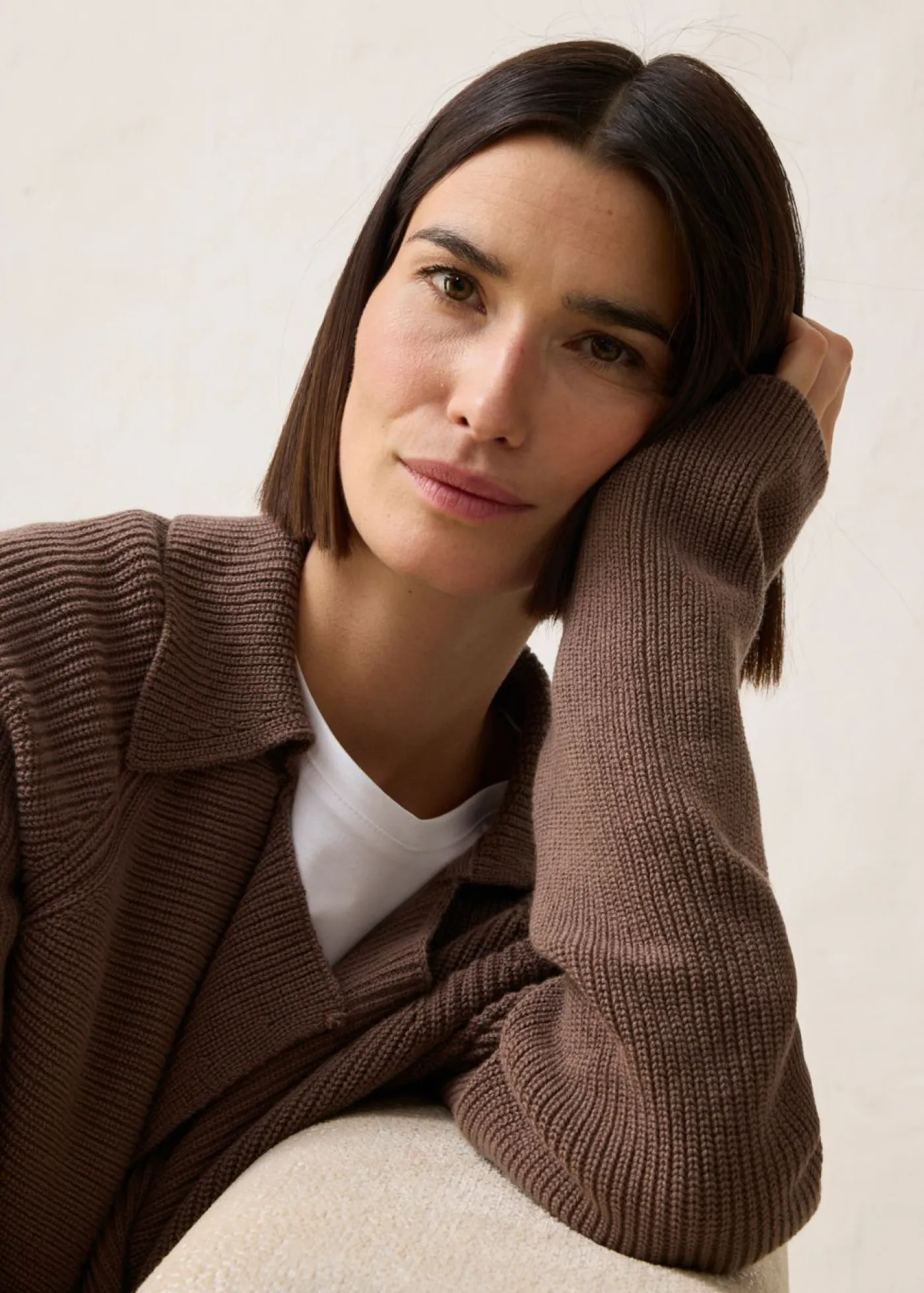 bonprix bonprix Jerséis|Ropa De Punto>Cárdigan con lana marrón arcilla