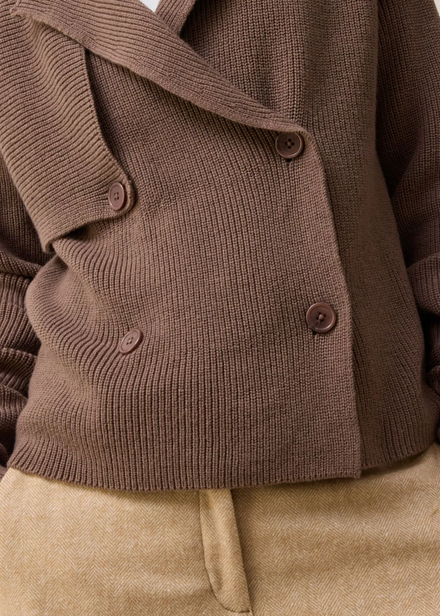 bonprix bonprix Jerséis|Ropa De Punto>Cárdigan con lana marrón arcilla