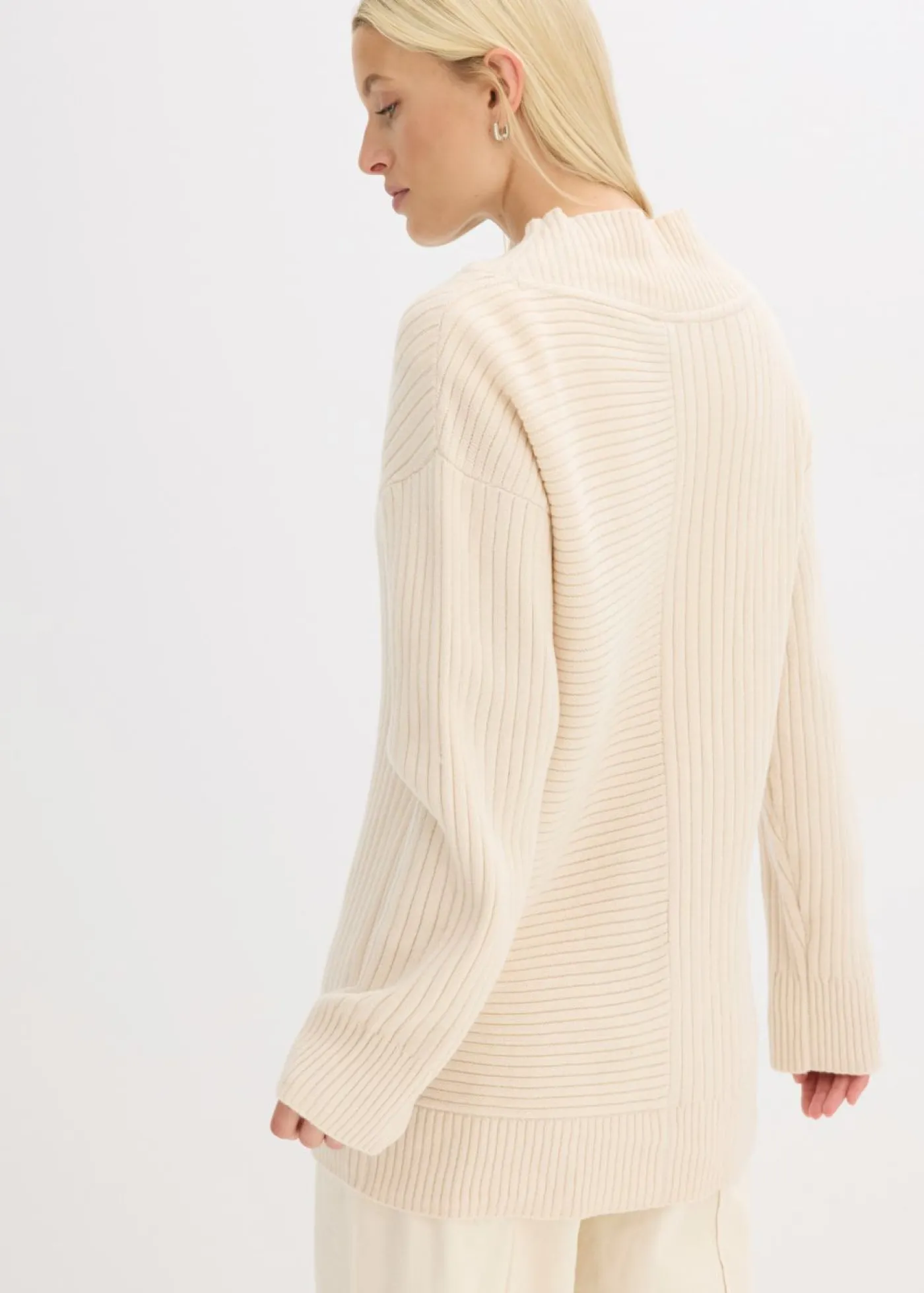 bonprix bonprix Jerséis|Ropa De Punto>Cárdigan con patrón de canalé gris guijarro moteado