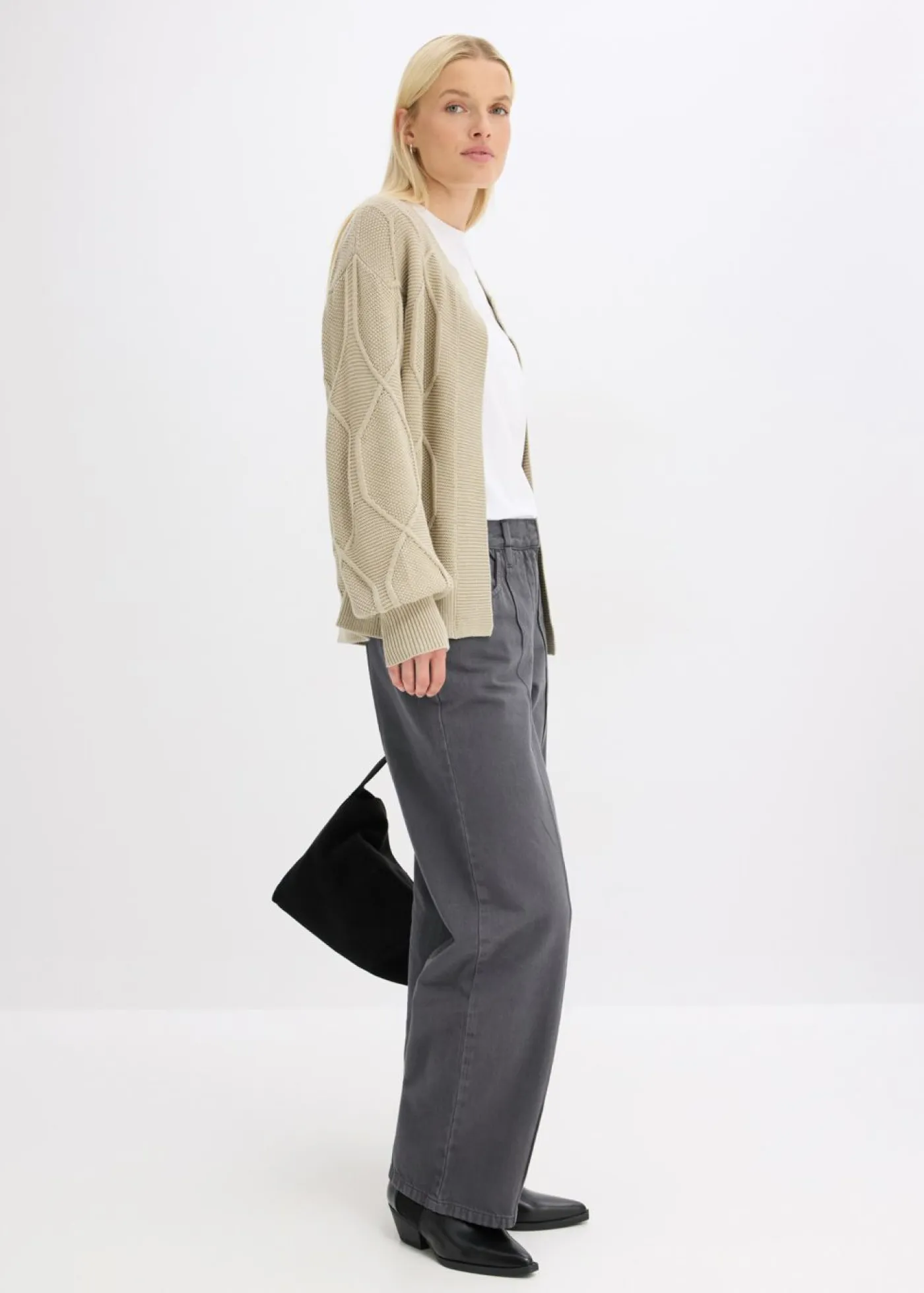 Mujer bonprix bonprix Cárdigan con patrón trenzado