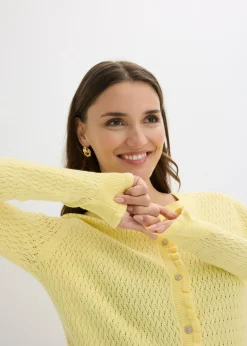 Mujer bonprix bonprix Cárdigan de ajour de mezcla de algodón