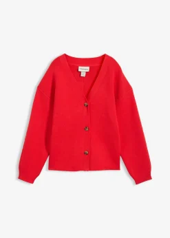 bonprix bonprix Jerséis|Ropa De Punto>Cárdigan de mezcla de algodón fresa