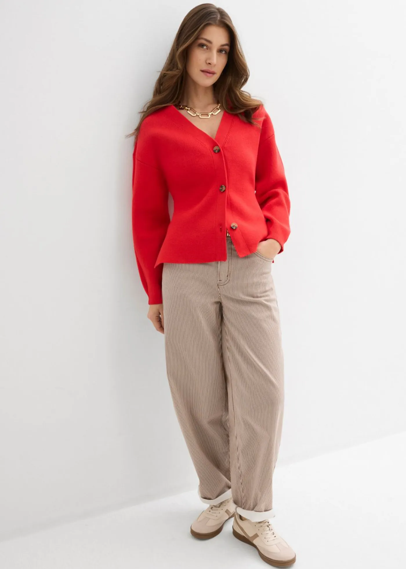 bonprix bonprix Jerséis|Ropa De Punto>Cárdigan de mezcla de algodón fresa