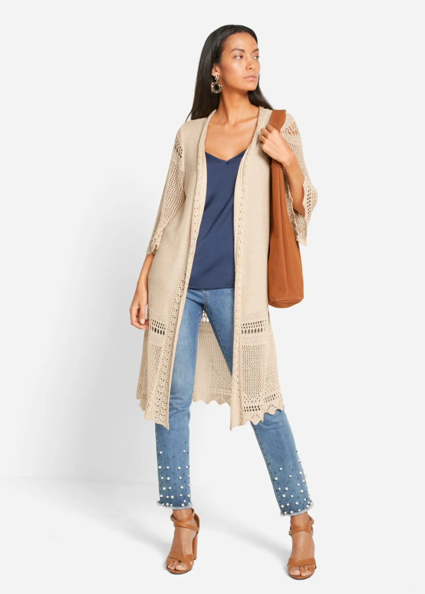 Mujer bonprix bonprix Cárdigan largo de ajour