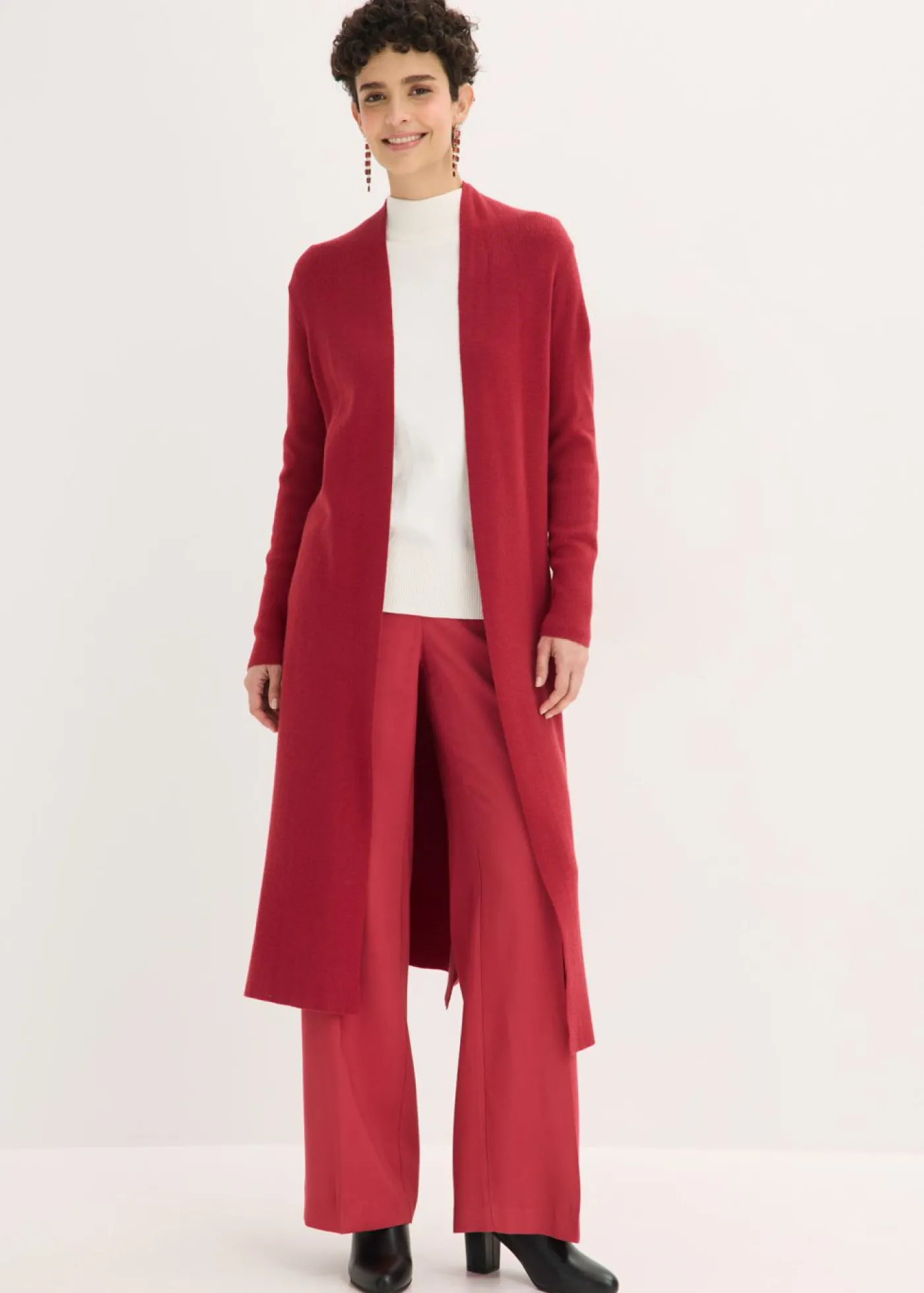 bonprix bonprix Jerséis|Ropa De Punto>Cárdigan largo de punto con viscosa Cereza