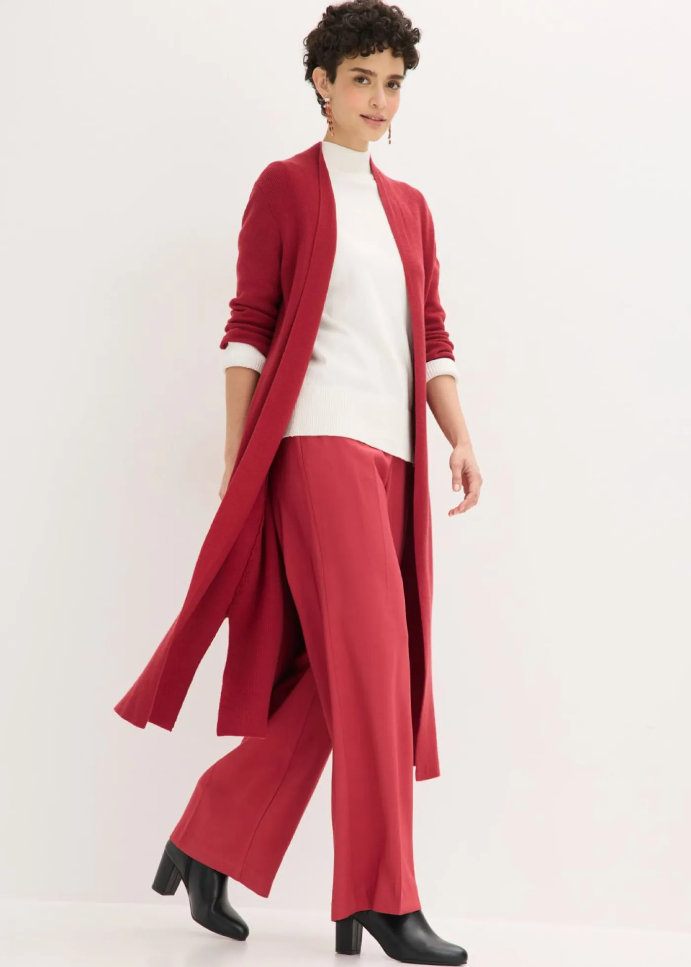 bonprix bonprix Jerséis|Ropa De Punto>Cárdigan largo de punto con viscosa Cereza