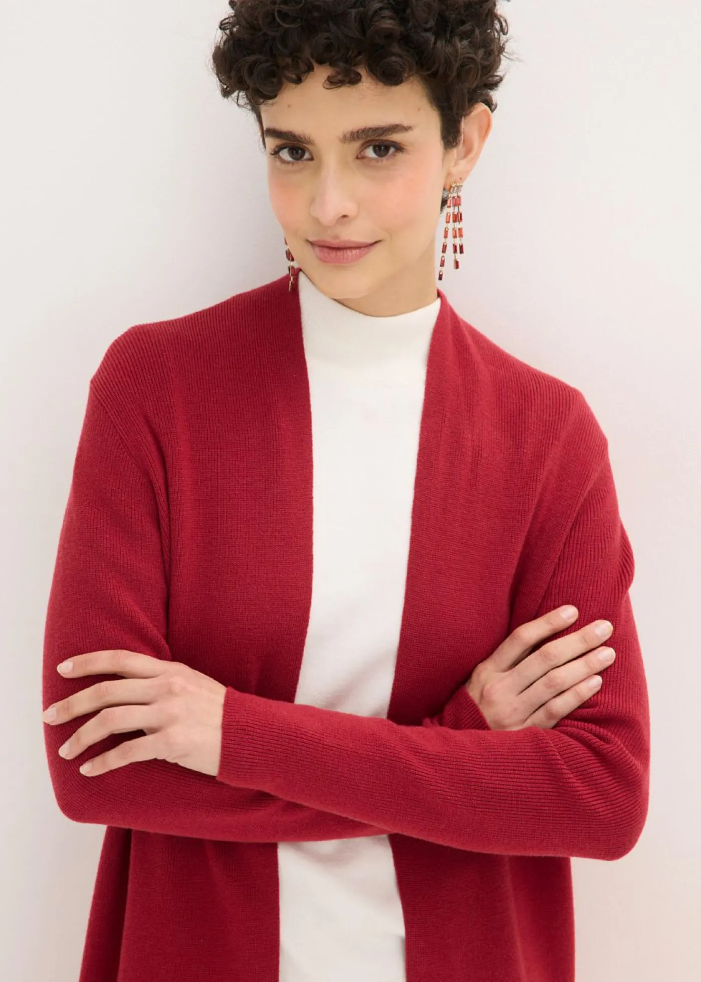 bonprix bonprix Jerséis|Ropa De Punto>Cárdigan largo de punto con viscosa Cereza