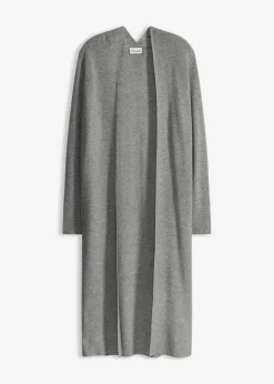 bonprix bonprix Jerséis|Ropa De Punto>Cárdigan largo de punto con viscosa Gris jaspeado