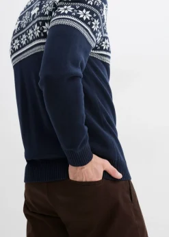 Hombre bonprix bonprix Cárdigan nórdico de algodón puro, respetuoso con tu piel