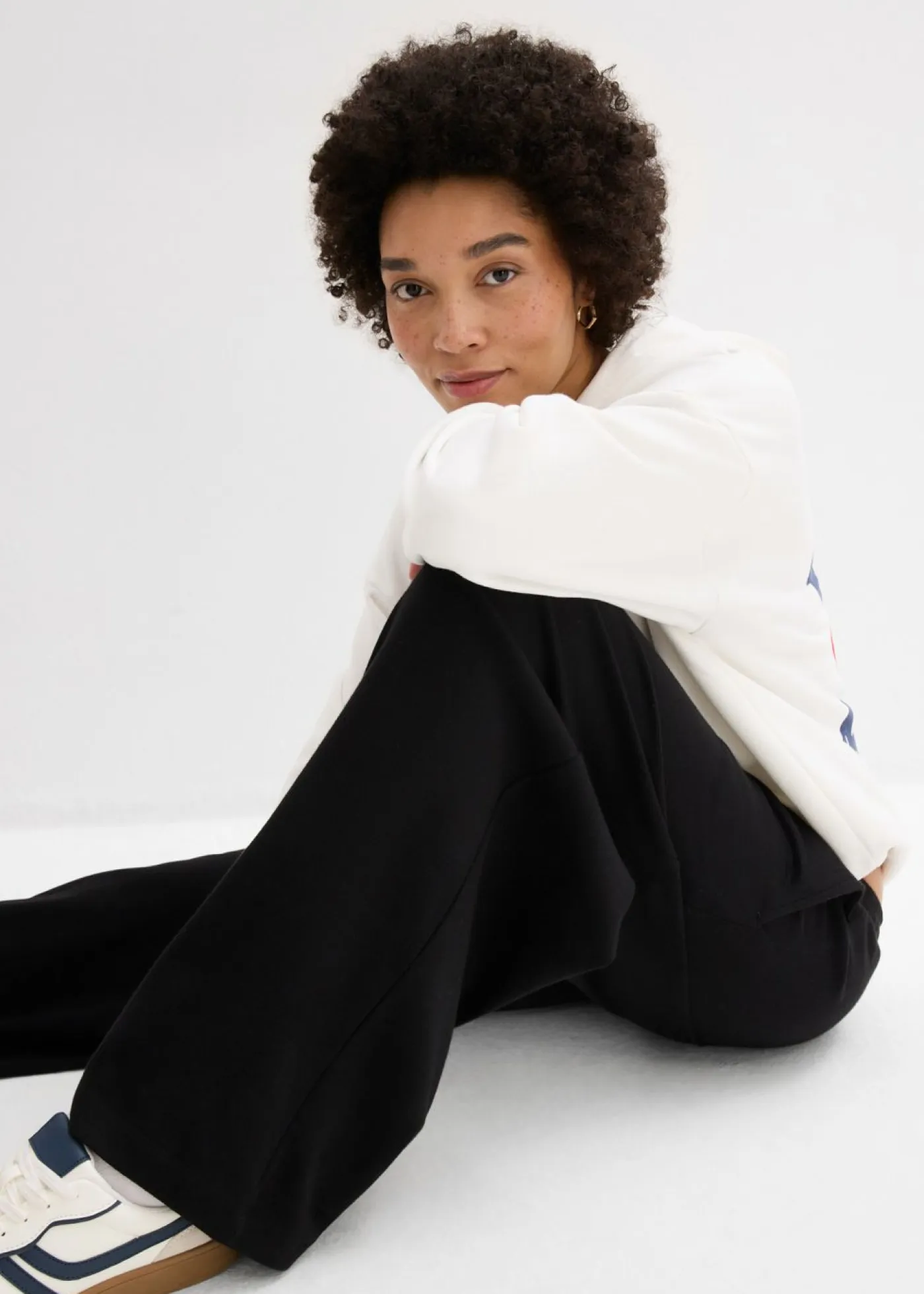 bonprix bonprix Básicos|Pantalones>Culotte de algodón orgánico puro Negro