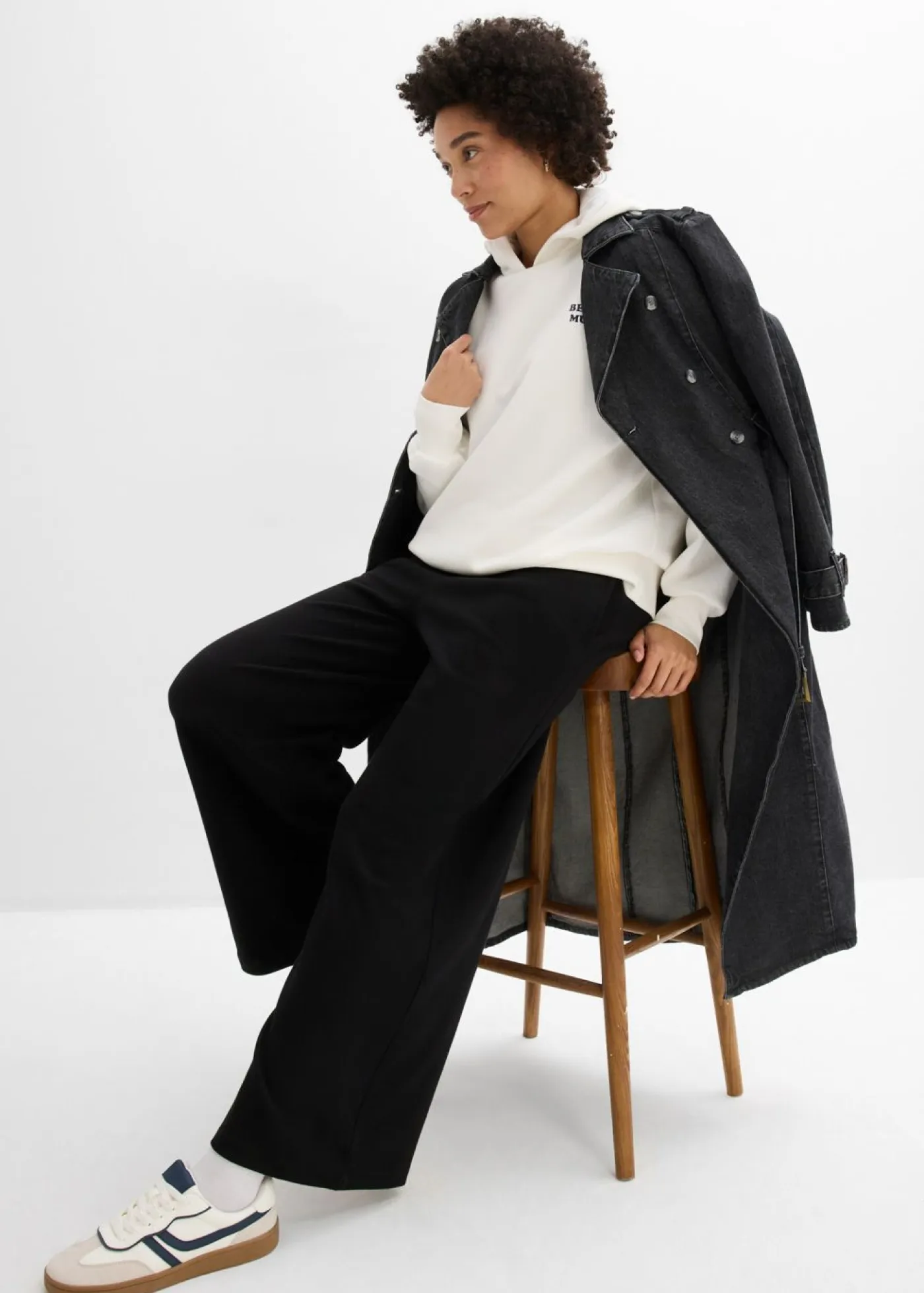 bonprix bonprix Básicos|Pantalones>Culotte de algodón orgánico puro Negro