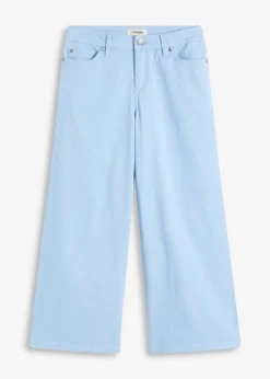 bonprix bonprix Pantalones>Culotte de mezcla de algodón elástico Azul claro