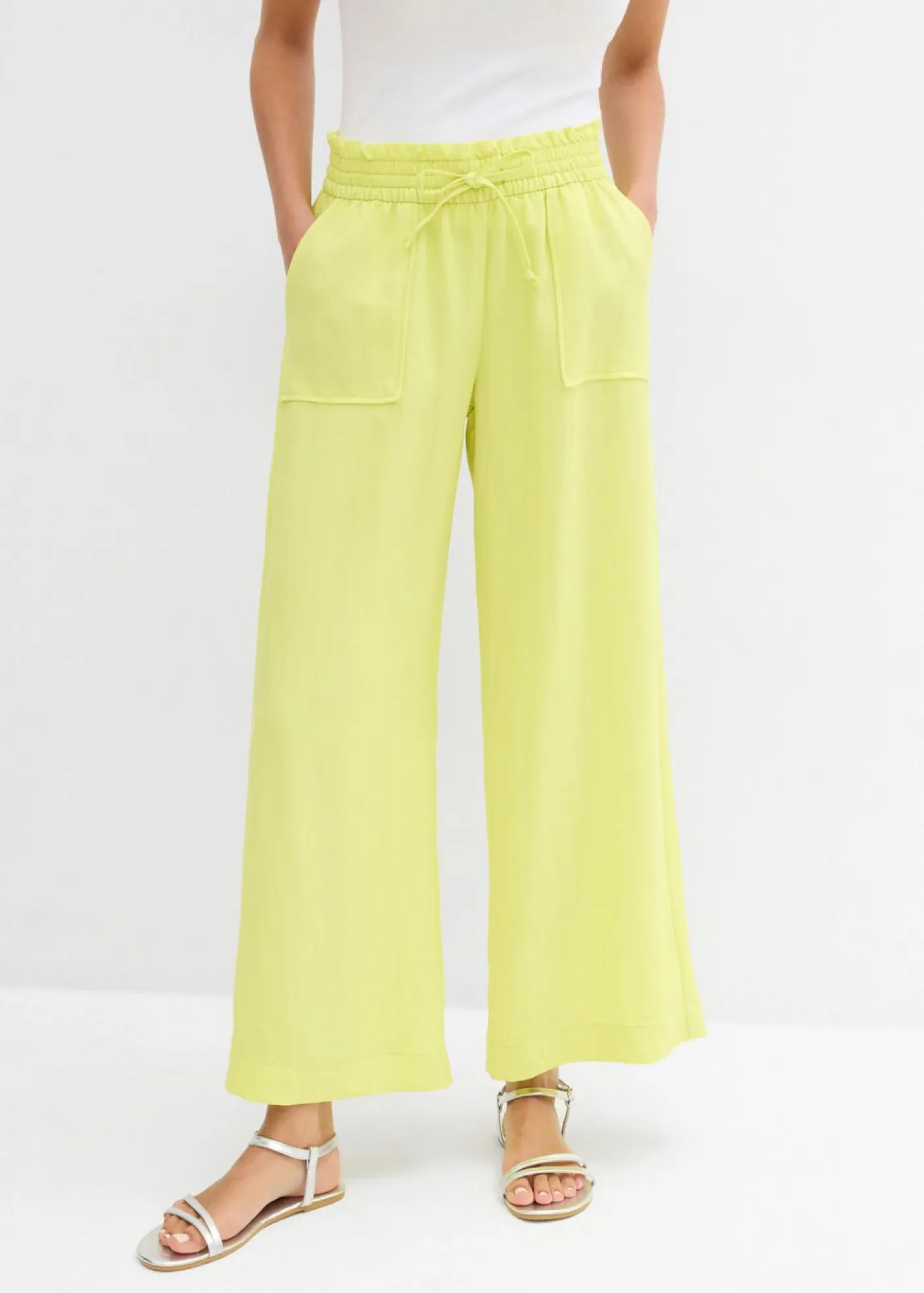 bonprix bonprix Pantalones>Culotte de mezcla de lyocell fluido Amarillo cítrico