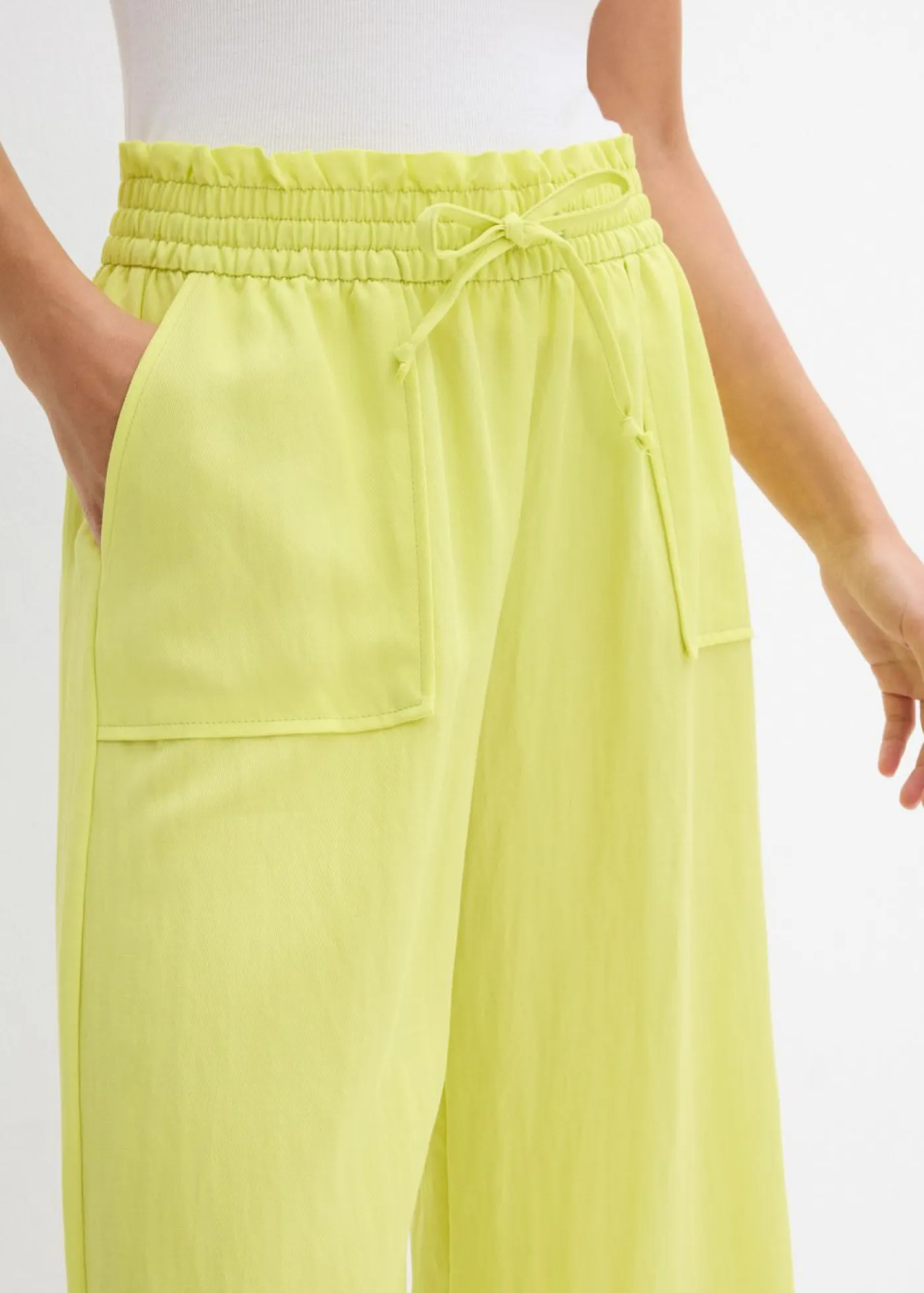 bonprix bonprix Pantalones>Culotte de mezcla de lyocell fluido Amarillo cítrico