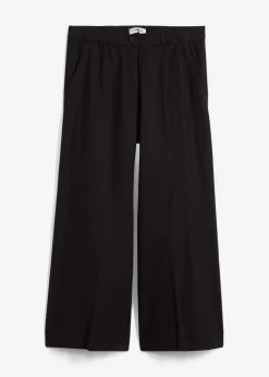 bonprix bonprix Esenciales|Pantalones>Culotte de mezcla de viscosa con cinturilla elástica Negro